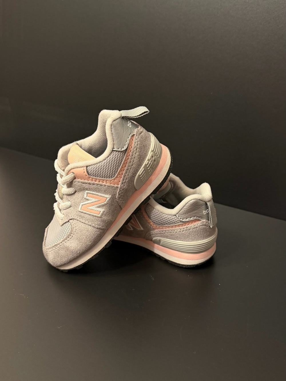 New Balance 574 Toddler Girls Sneakers Gray Pink Size 4